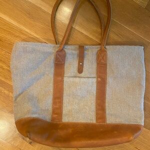 Forestbound Original One of a Kind Khaki Salvaged WWII Hemp & Leather Tote